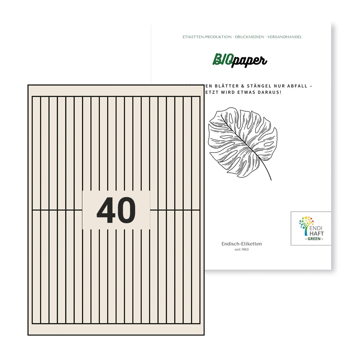 BIOpaper Natural, 10x135 mm auf DIN A4 Bögen