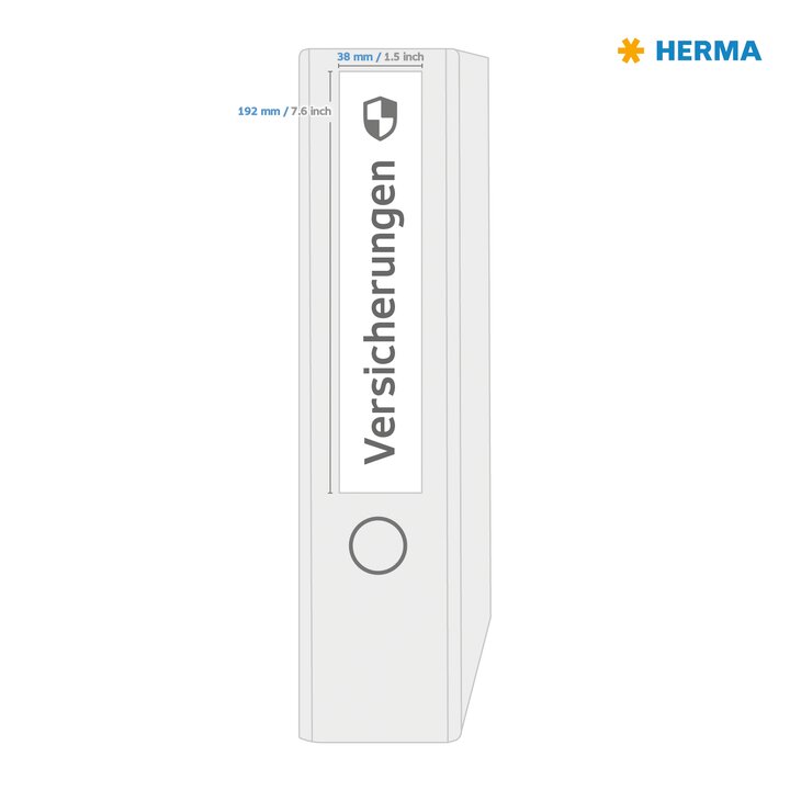 Ordneretiketten aus Silphie-Papier A4, 192x38 mm, naturbraun, permanent haftend, 20 Blatt, 140 Klebeetiketten