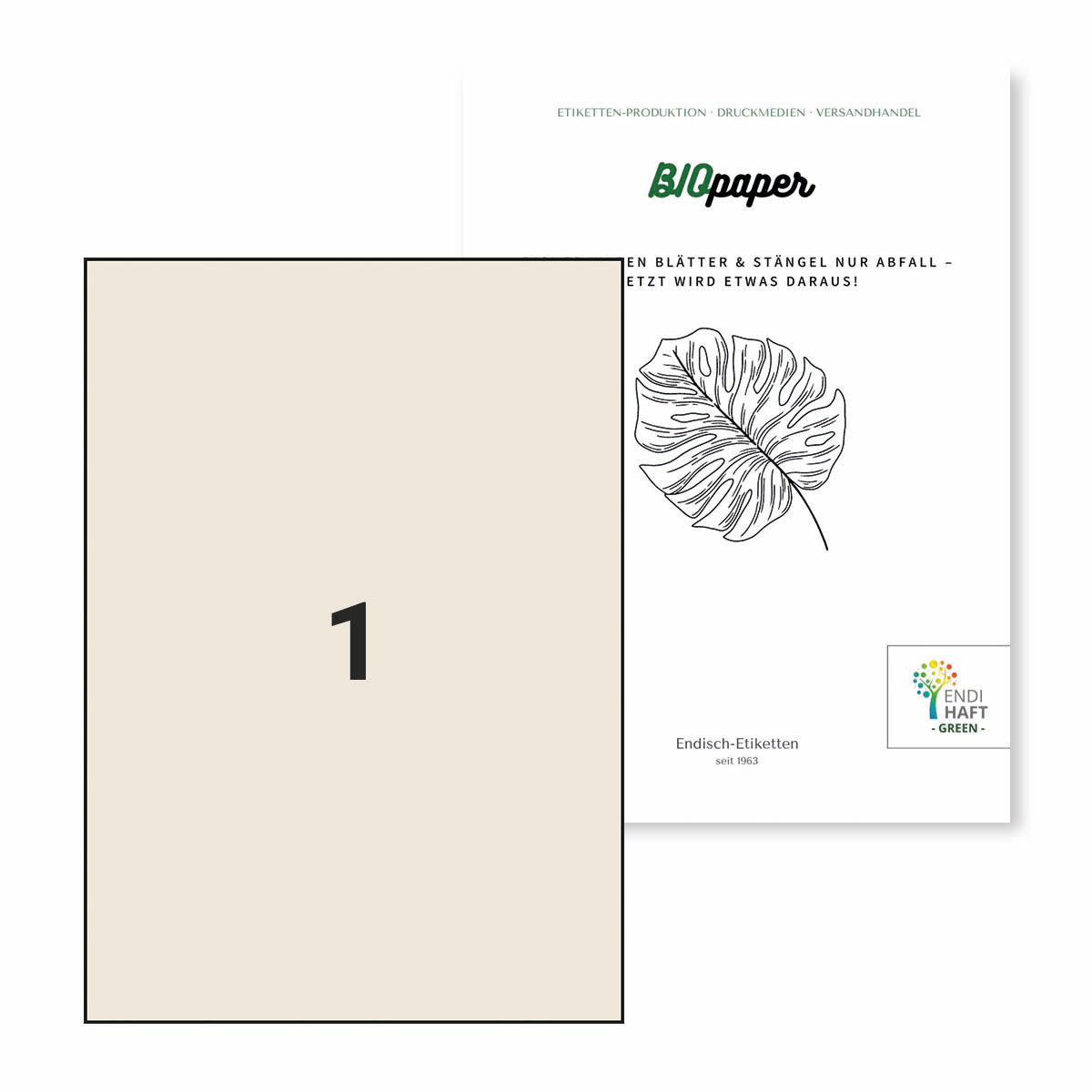 BIOpaper Natural, 210x297 mm auf DIN A4 Bögen