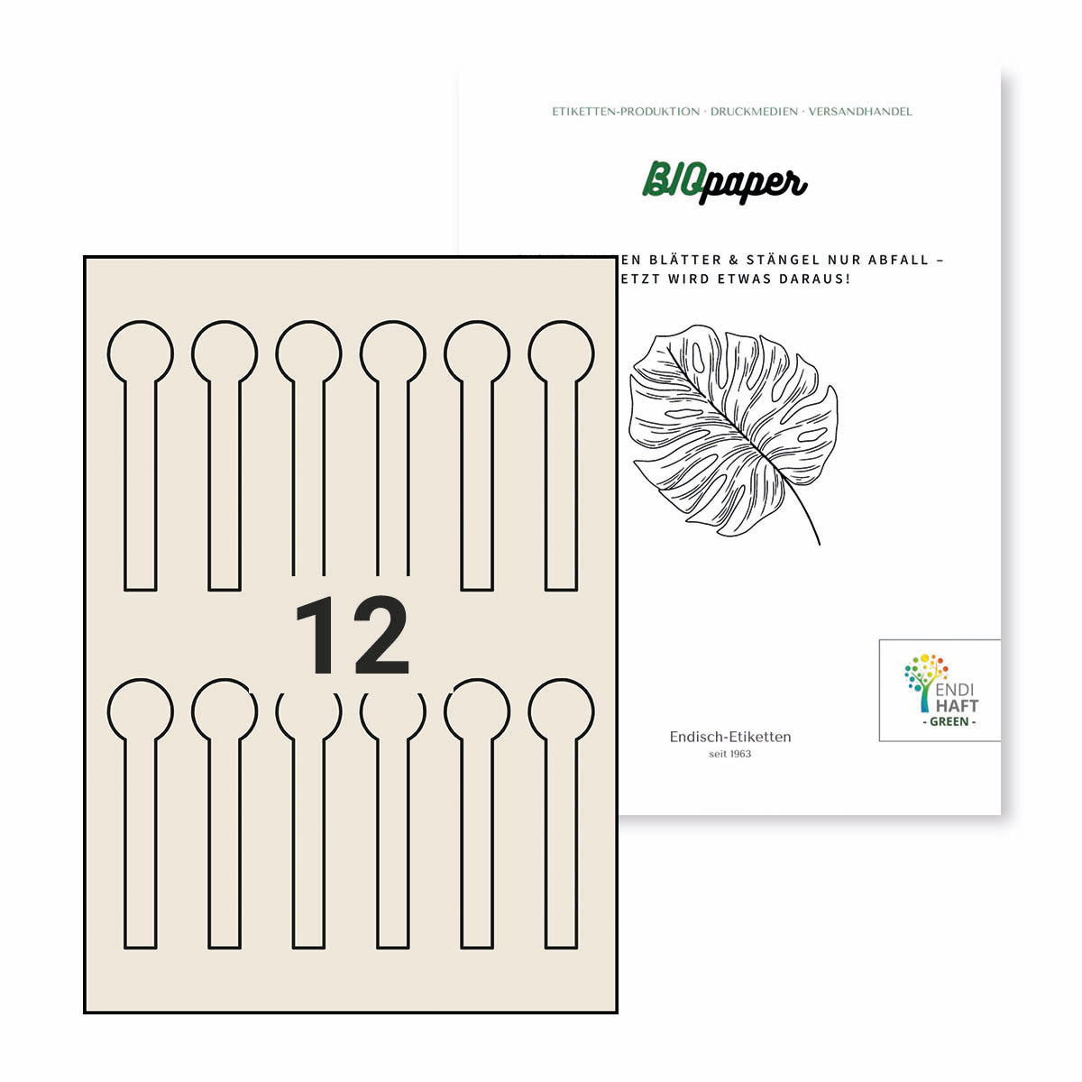 BIOpaper Natural Ø 25x105/12 mm Siegeletikett auf A4 Bögen