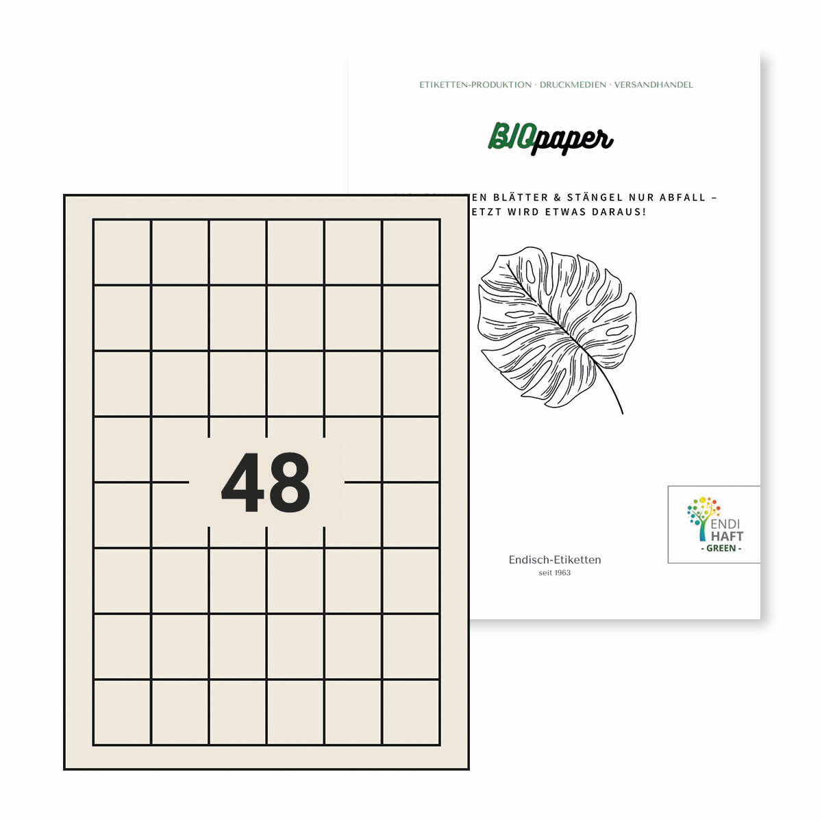 BIOpaper Natural 30x34 mm auf A4 Bögen