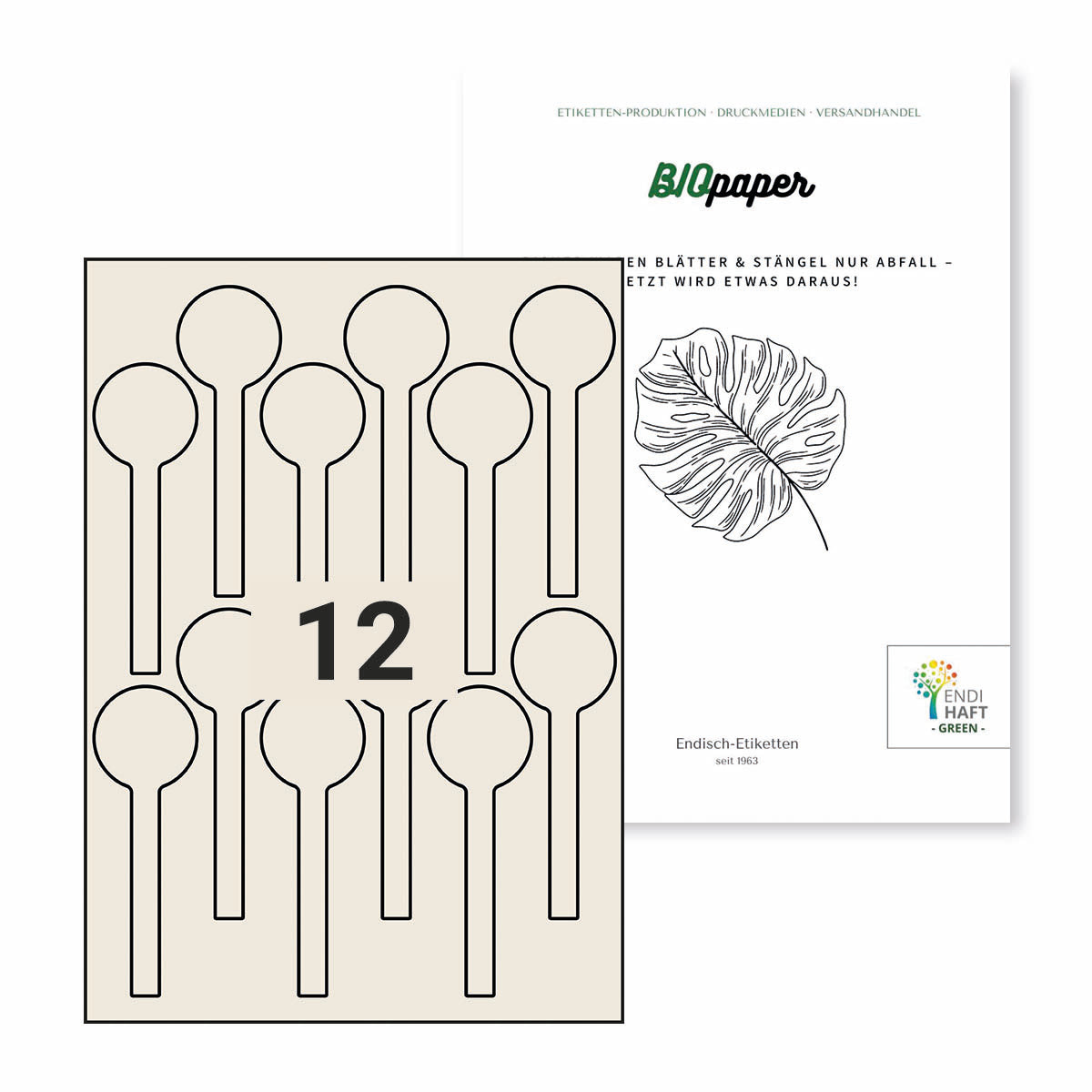 BIOpaper Natural Ø 40x120 mm Siegeletikett auf A4 Bögen
