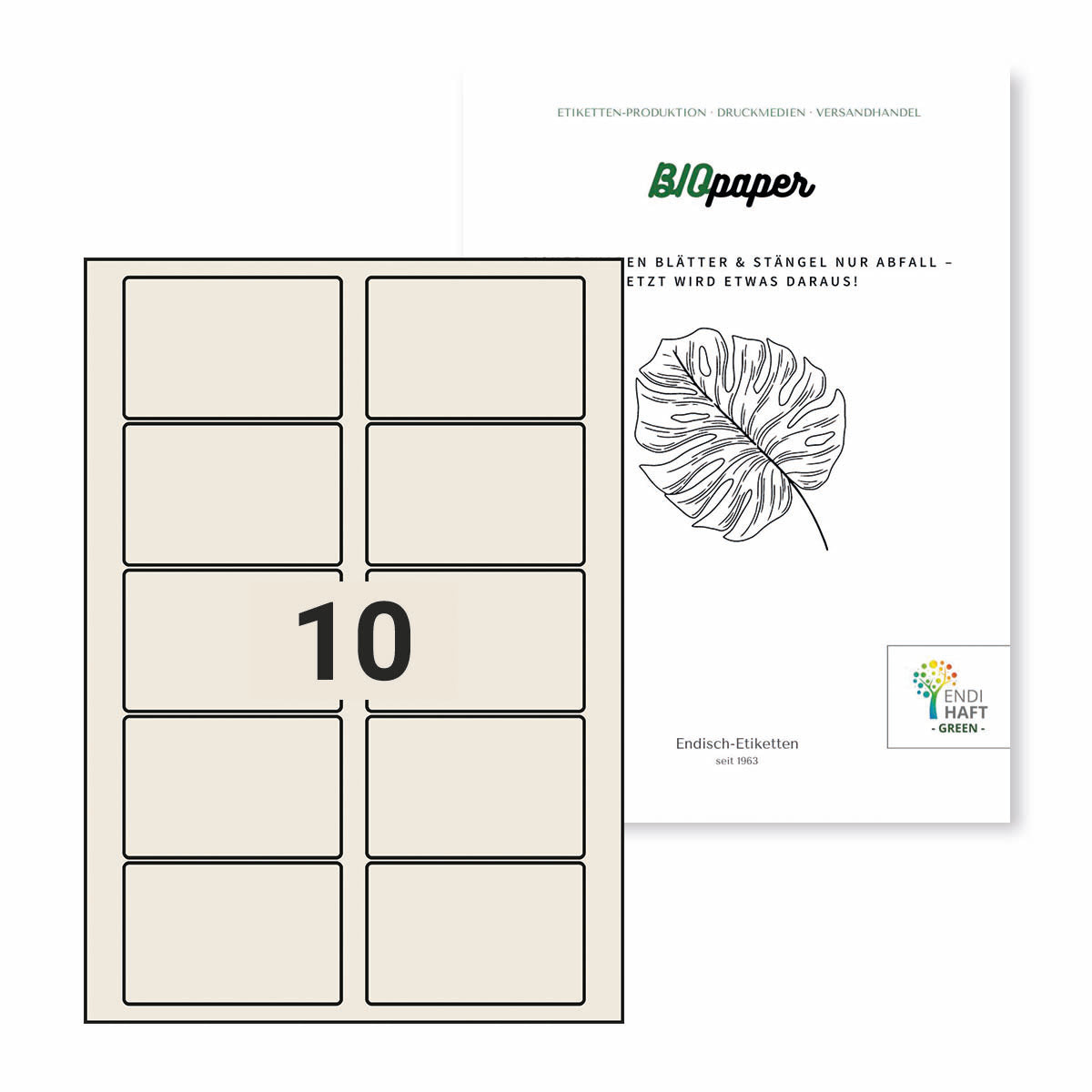 BIOpaper Natural, 85x55 mm auf A4 Bögen