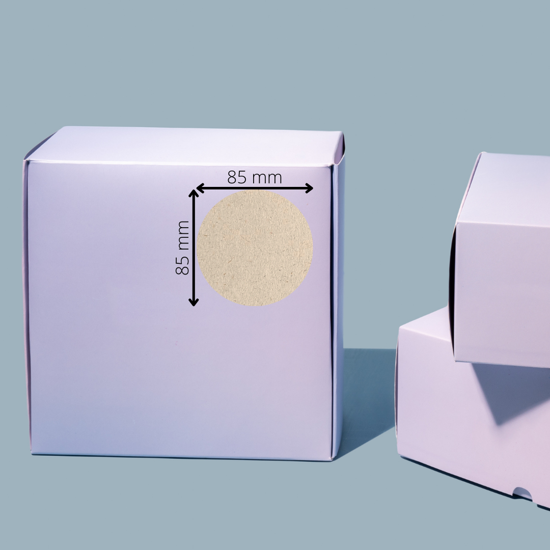 BIOpaper Natural, 85 mm rund auf DIN A4 Bögen