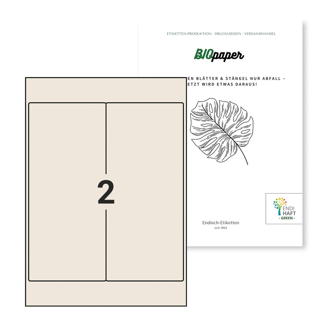 BIOpaper Natural, 101x232 mm auf DIN A4 Bögen