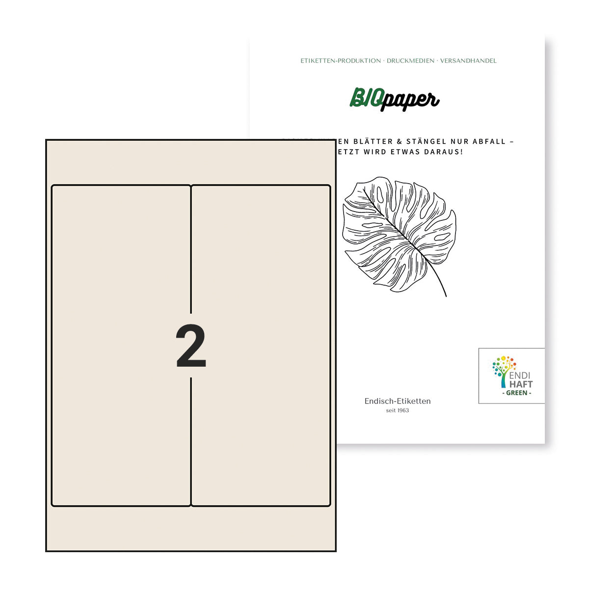 BIOpaper Natural, 101x232 mm auf DIN A4 Bögen