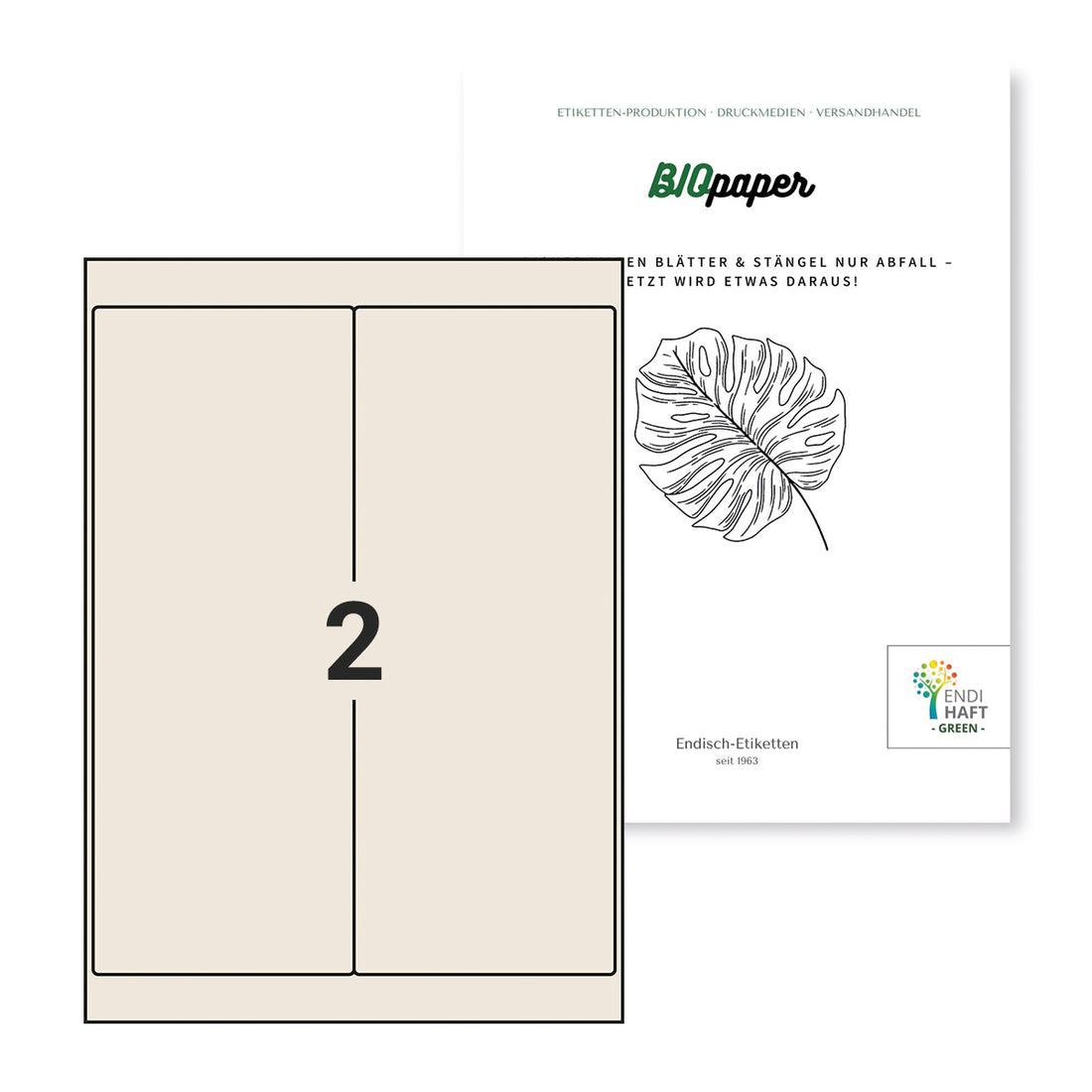 BIOpaper Natural, 102x260 mm auf DIN A4 Bögen