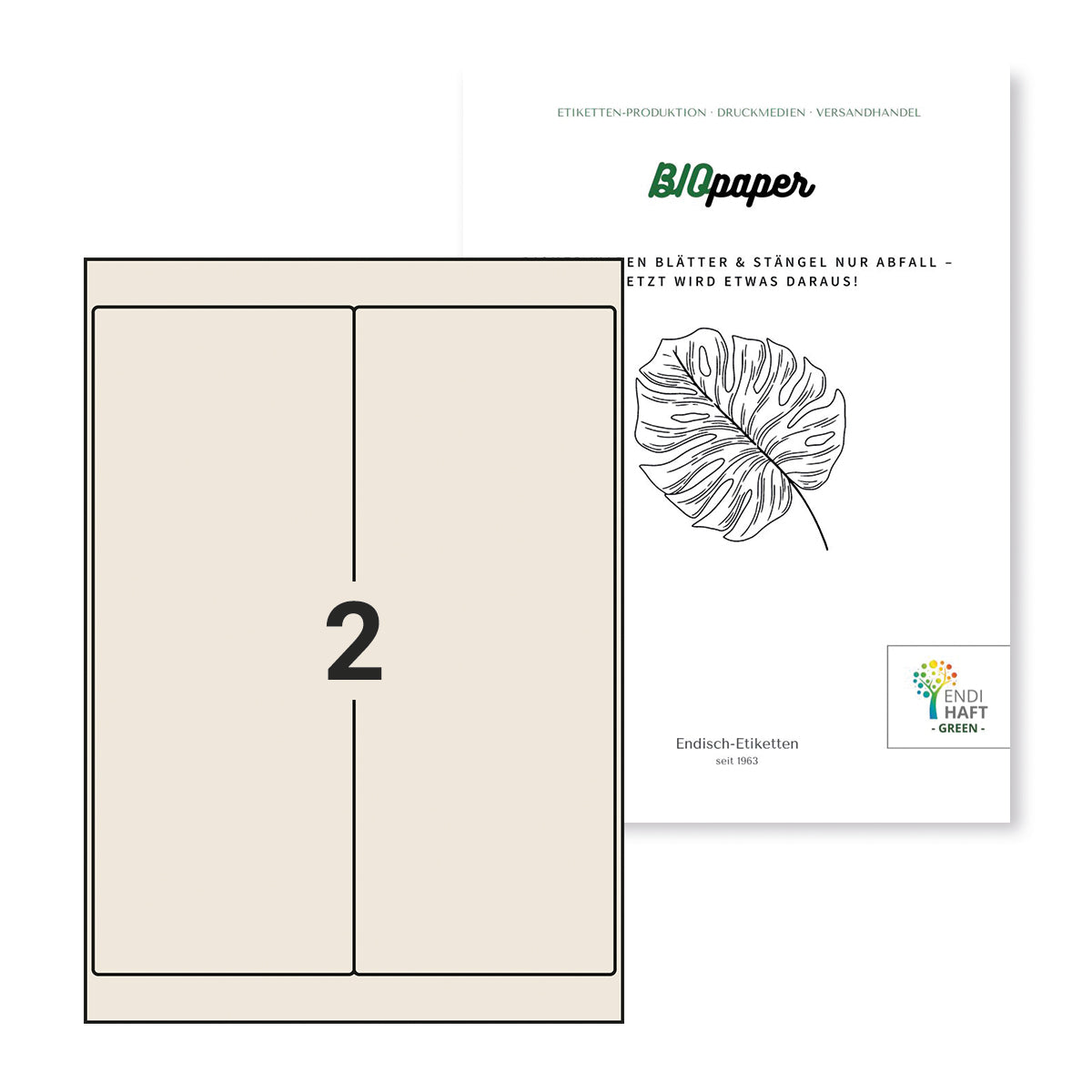 BIOpaper Natural, 102x260 mm auf DIN A4 Bögen