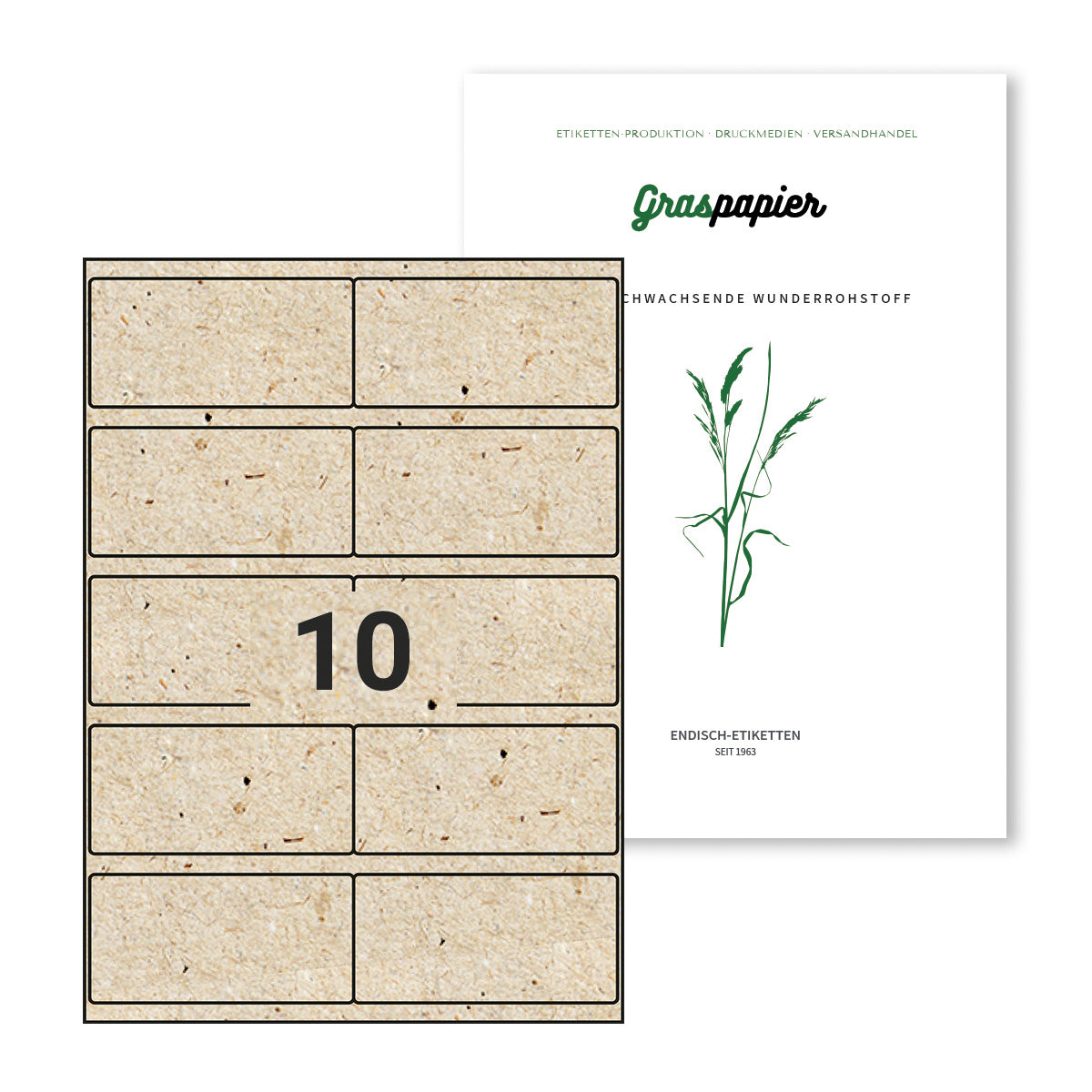ENDI-HAFT Graspapier Etiketten, 103x50 mm auf DIN A4 Bögen