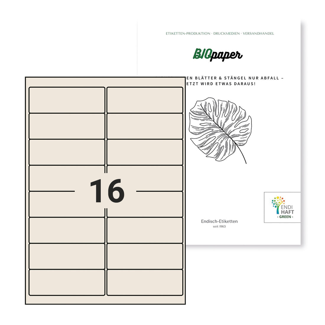 BIOpaper Natural, 99,1x33,9 mm auf DIN A4 Bögen
