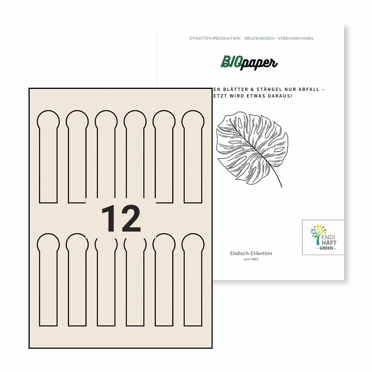 BIOpaper Natural Ø 25x105/20 mm Siegeletikett auf A4 Bögen